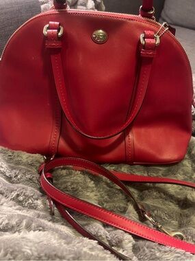 Coach red leather purse
